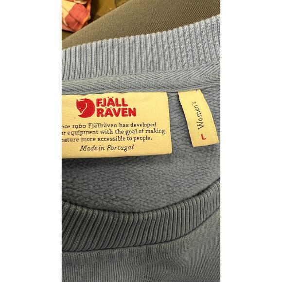 🦊 Fjällräven Women’s L Blue Logo Crew Sweatshirt – Outdoor Streetwear Essential - Picture 4 of 4